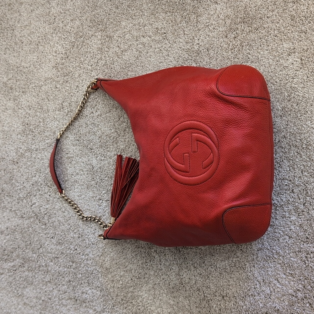 Gucci Soho Red Hobo EUC - Picture 8 of 14